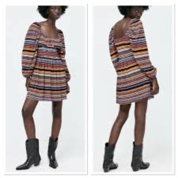 NWOT Zara striped dress SZ L - Picture 1 of 5